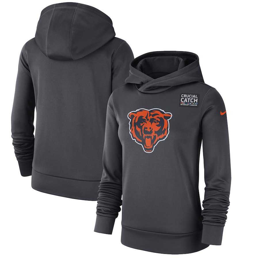Women Chicago Bears Anthracite Nike Crucial Catch Performance Hoodie,We sell and wholesale Women Chicago Bears Anthracite Nike Crucial Catch Performance Hoodie on line form chian!
